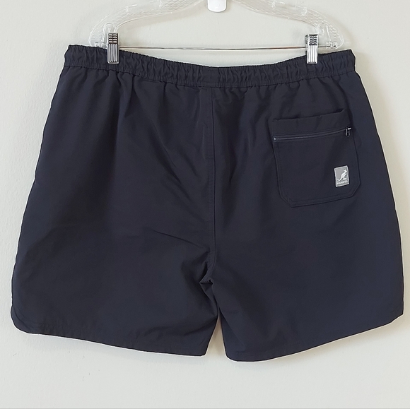 Kangol Men Trunks Board Swim Shorts XXL Black Tonal Cargo Swimwear Drawstring - Picture 2 of 9